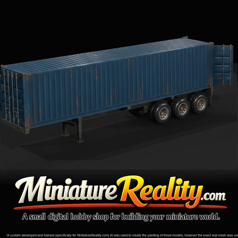 Shipping Container On Traile Open (estimated)