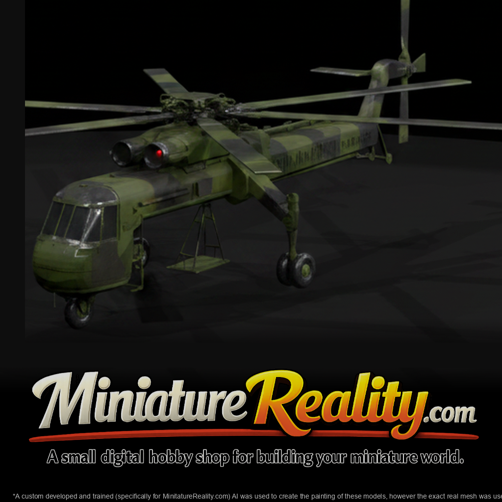 Sikorsky S-64 Skycrane miniature, three-quarter view