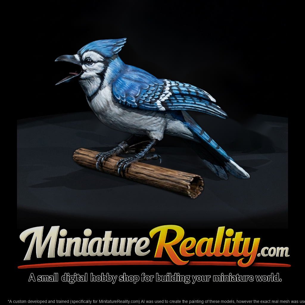 Singing blue jay 3d wildlife sculpture model CCmYh52Y