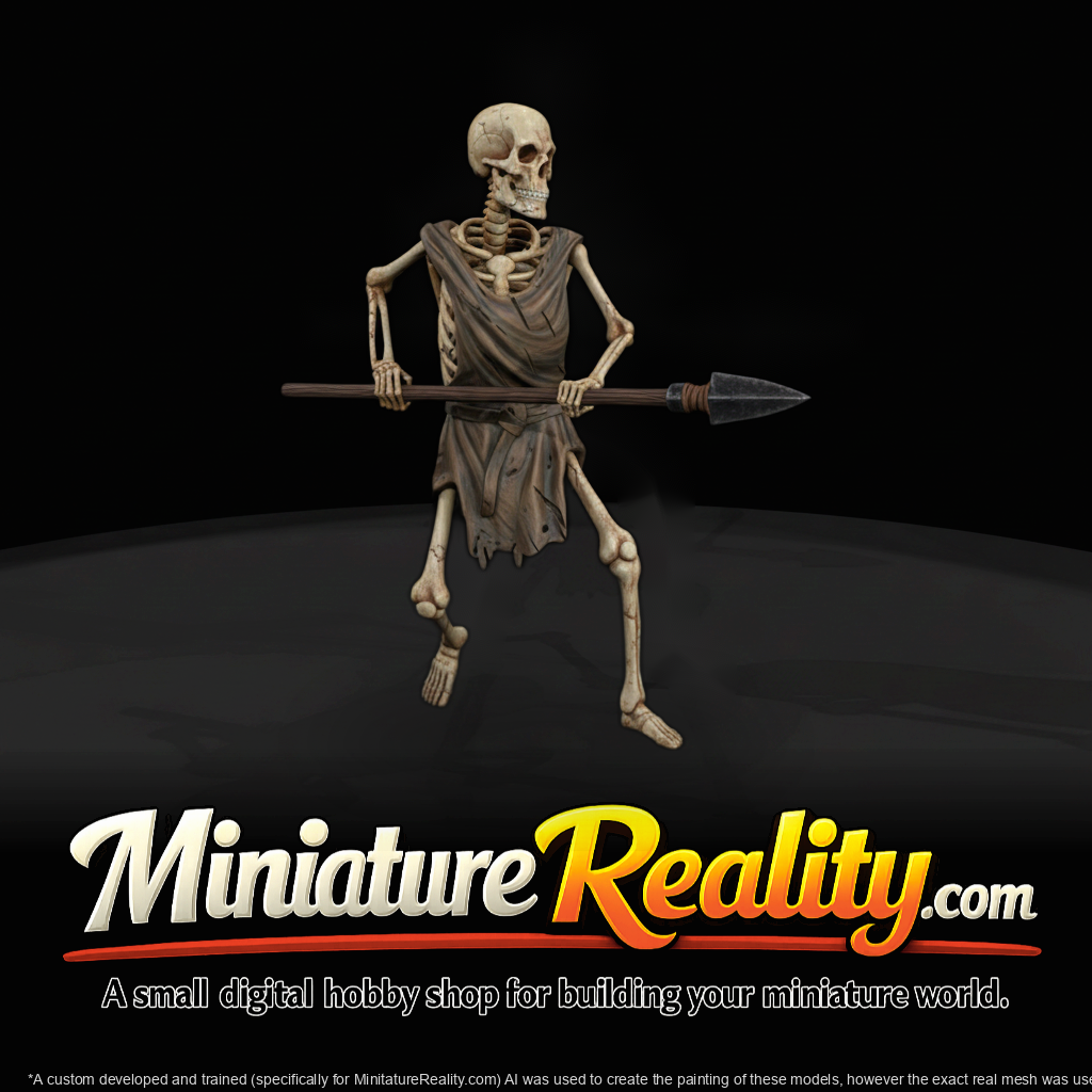 Skeleton Spearman - 3D Printable Miniature