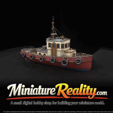 Small Harbor Tugboat (3D Printable Miniature)