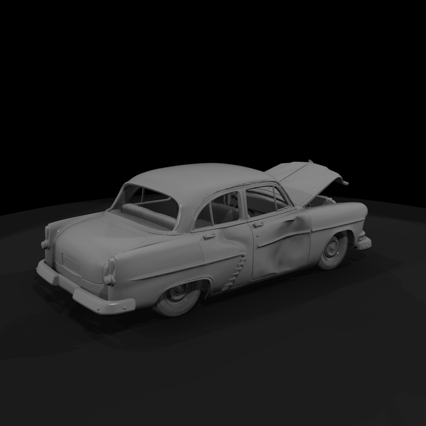 Wrecked 1950s Sedan