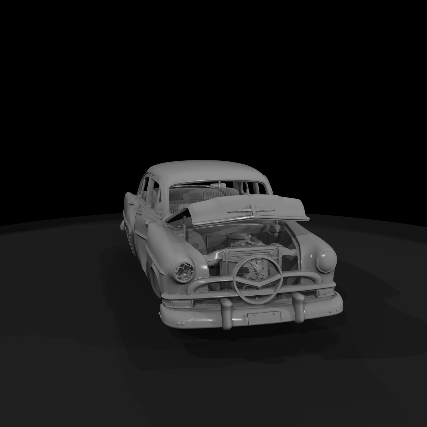 Wrecked 1950s Sedan