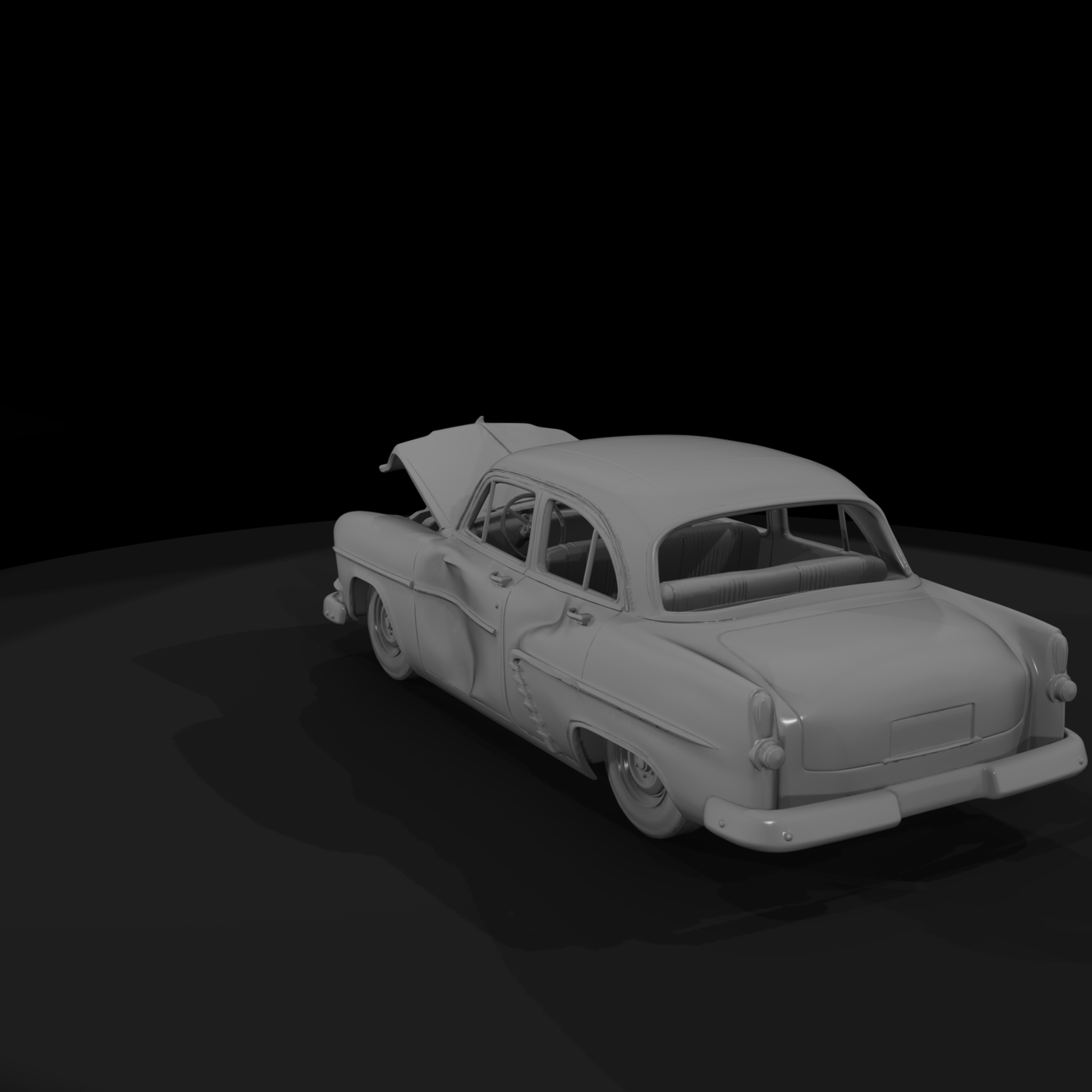 Wrecked 1950s Sedan
