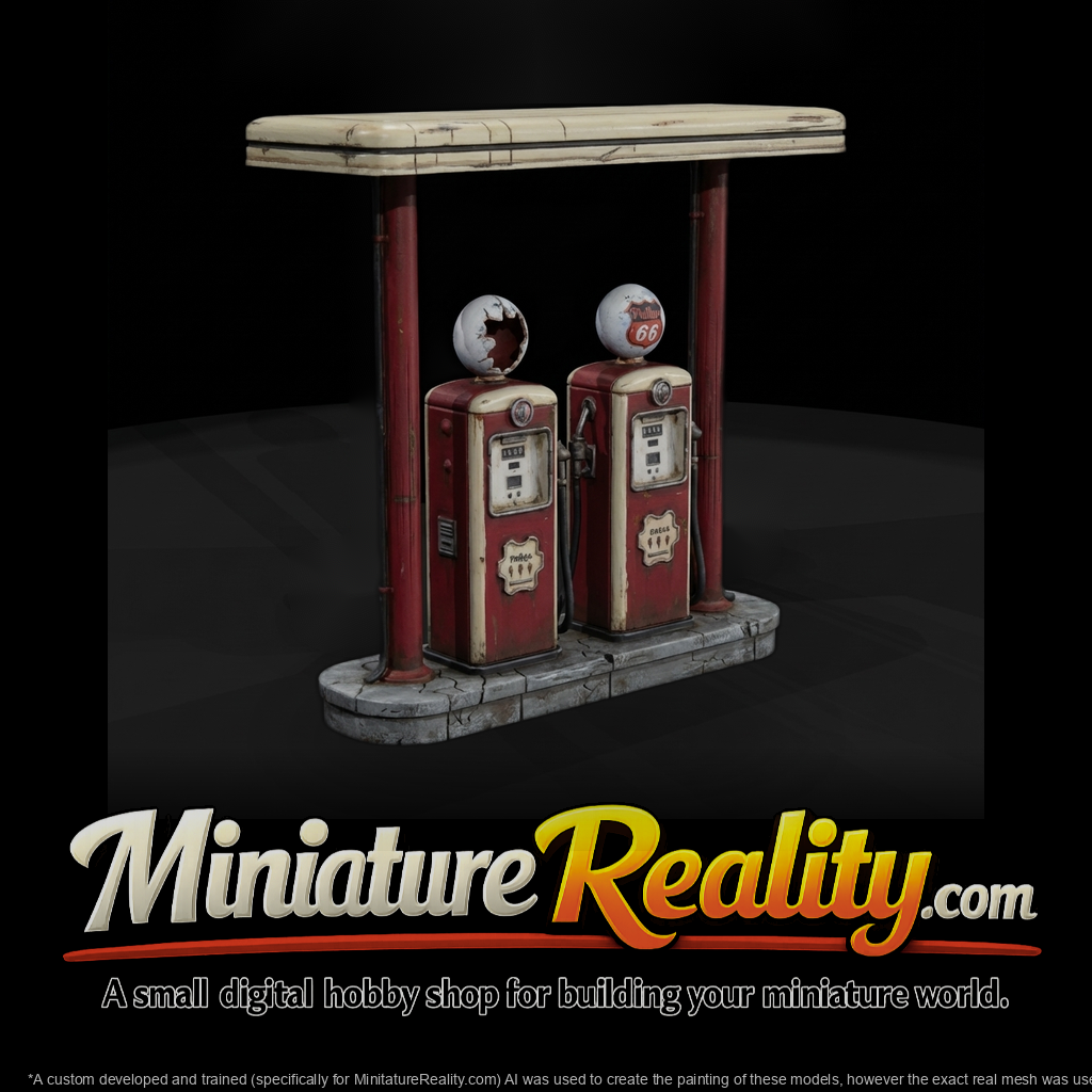 Twin Vintage Gas Pumps