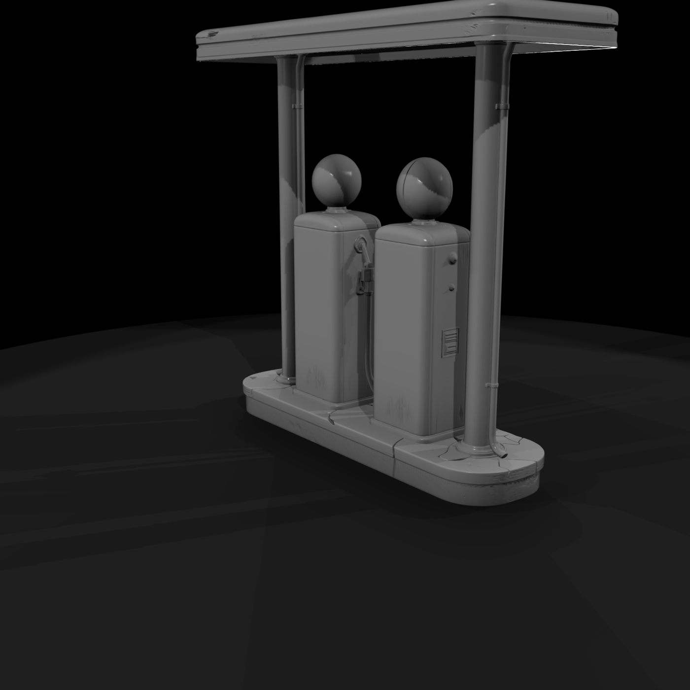 Twin Vintage Gas Pumps