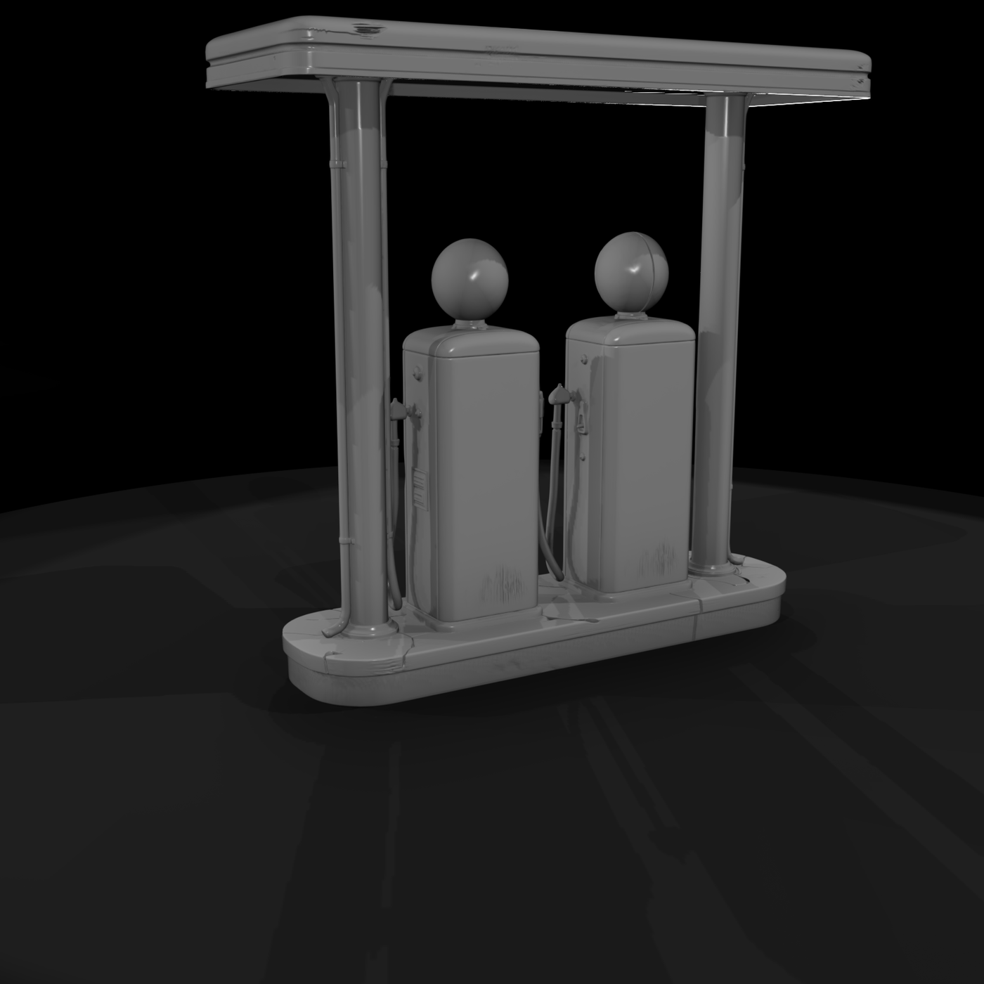 Twin Vintage Gas Pumps