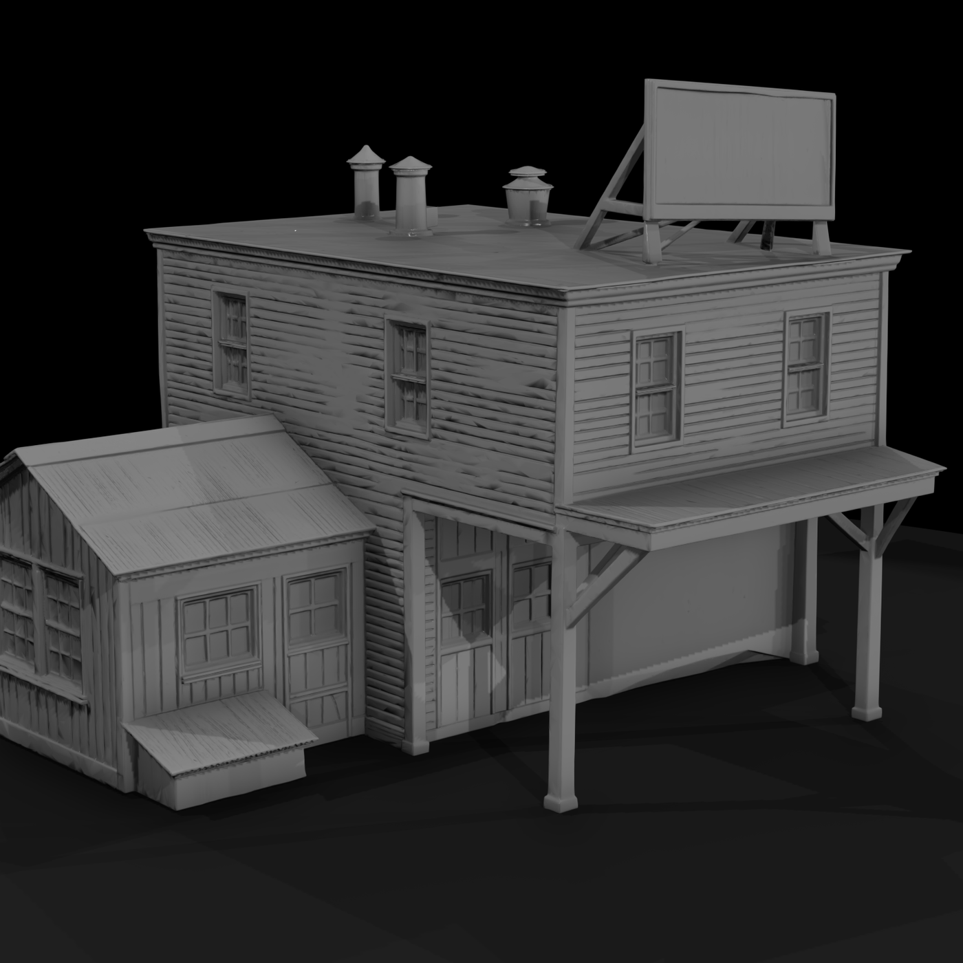 Wooden Historic Storefront Facade