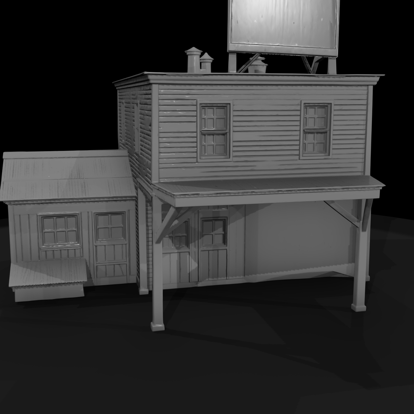 Wooden Historic Storefront Facade
