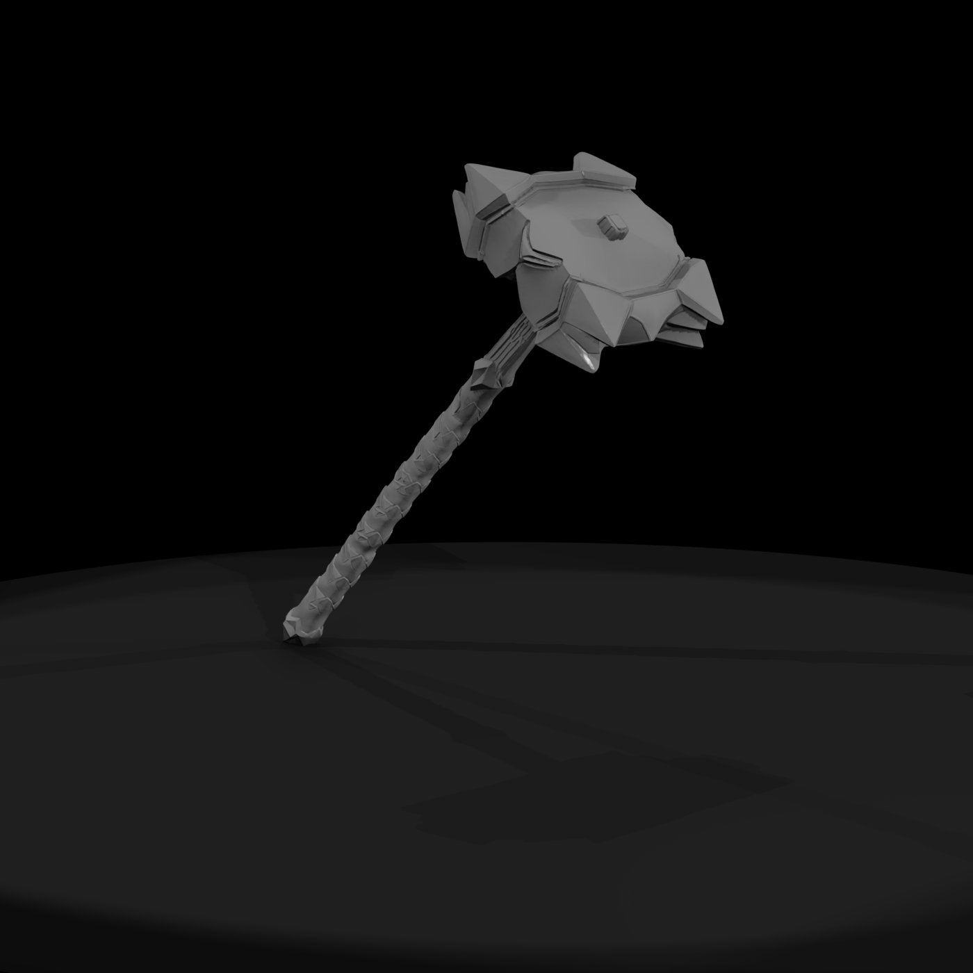 Spiked Fantasy War Hammer — 3D Printable Tabletop Weapon