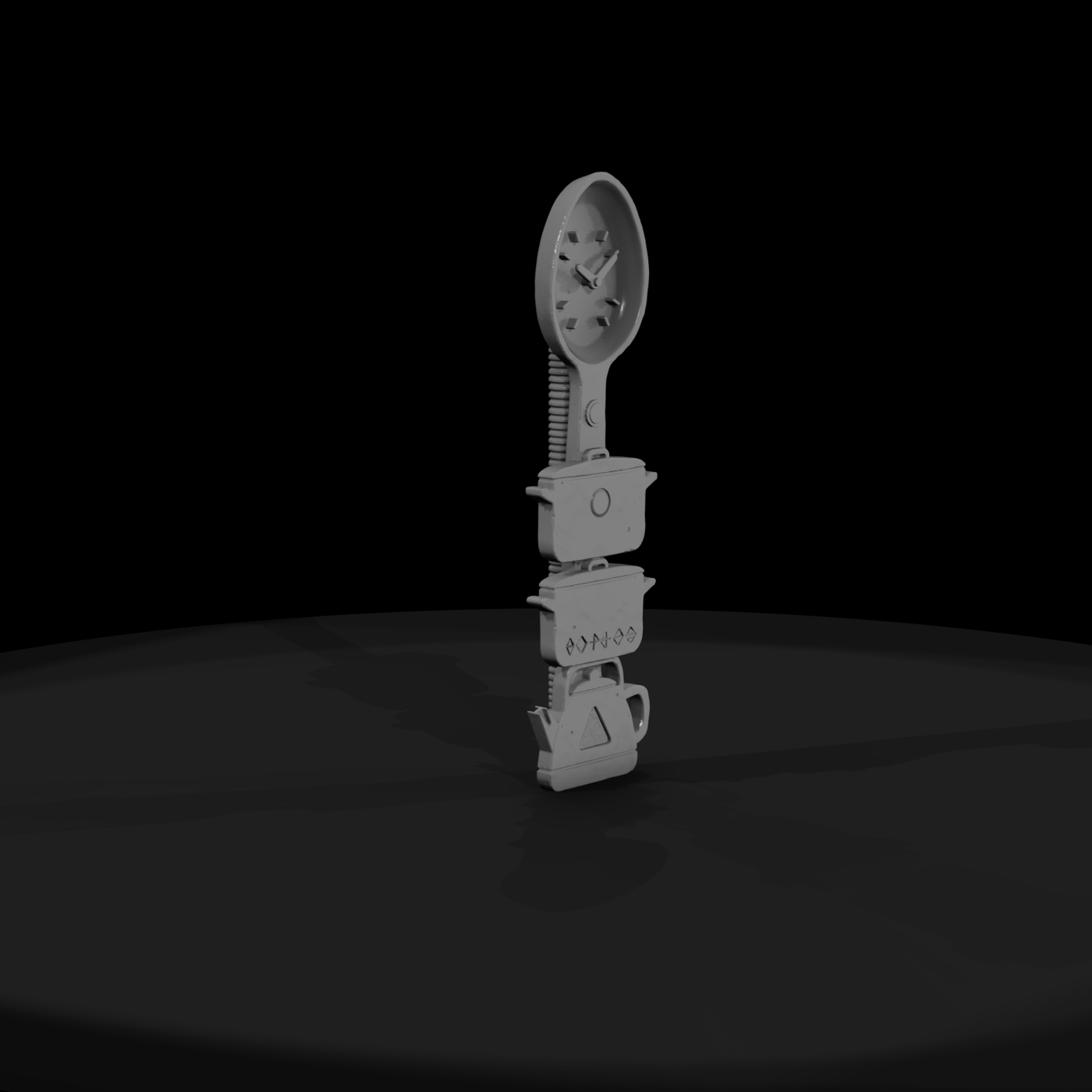 Stacked Spoon Kitchen Totem Clock