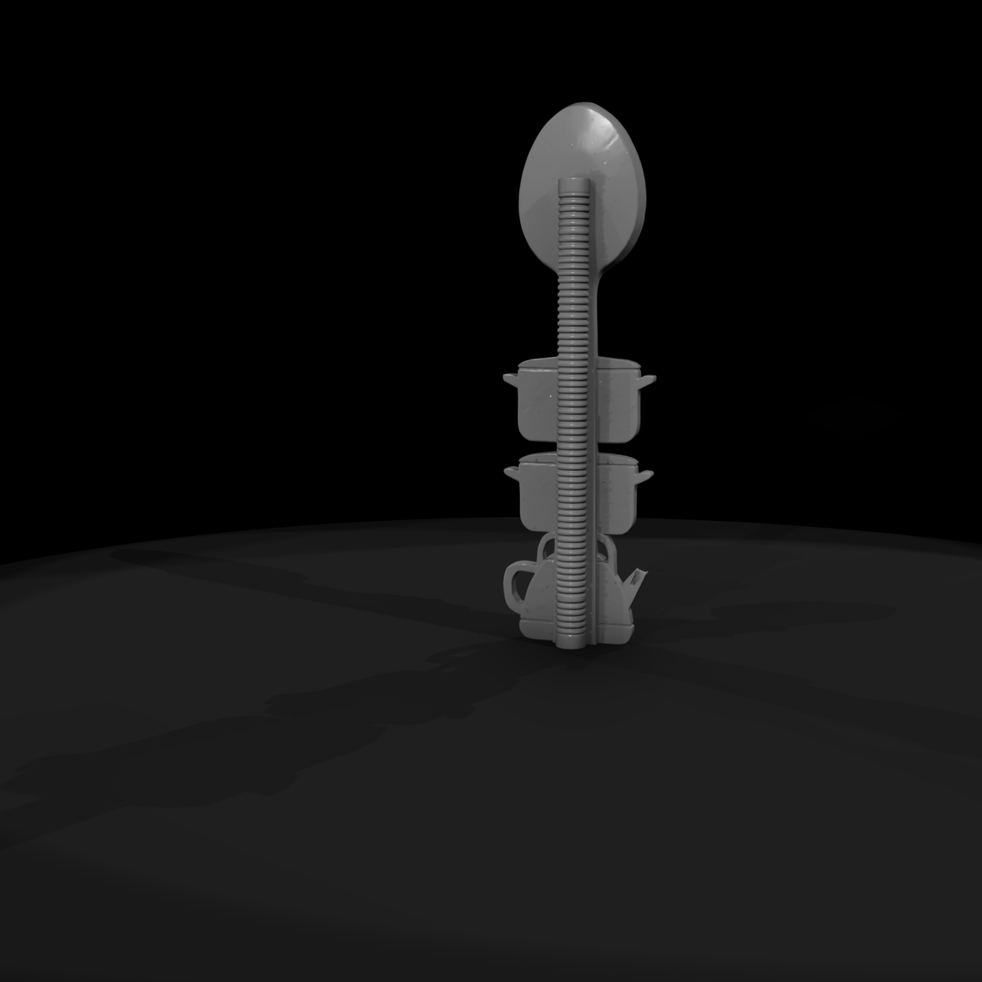 Stacked Spoon Kitchen Totem Clock