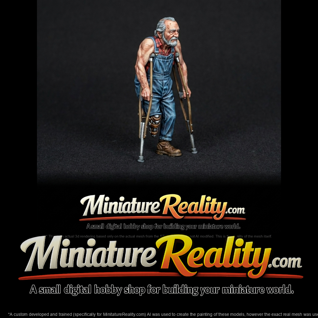 standing male figure on crutches