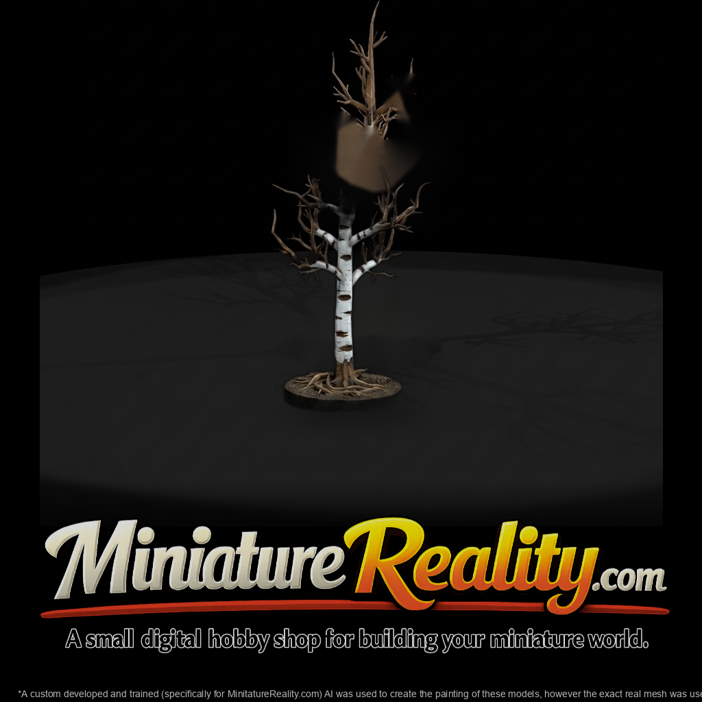 Stylized Bare Birch Tree