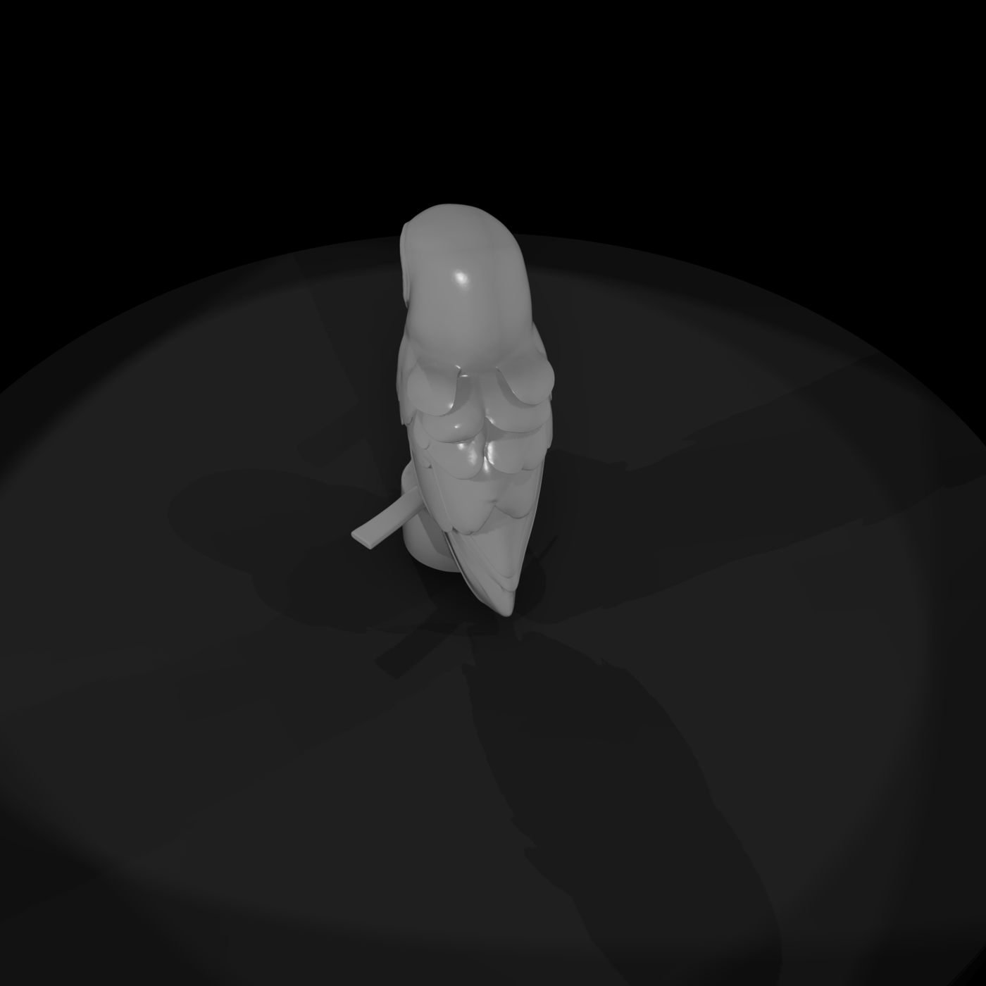 Stylized Barn Owl Miniature — Perched