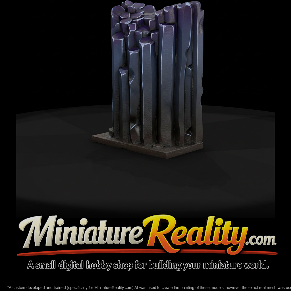 Stylized Basalt Column Rock Cliff — 3D Printable Terrain