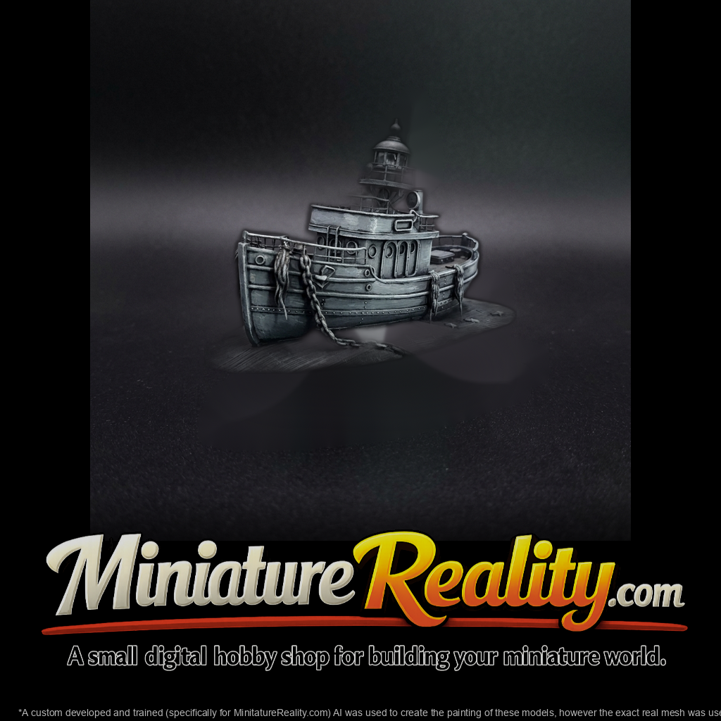 Stylized Beached Lightship Trawler — Miniature