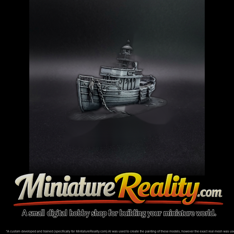 Stylized Beached Lightship Trawler — Miniature