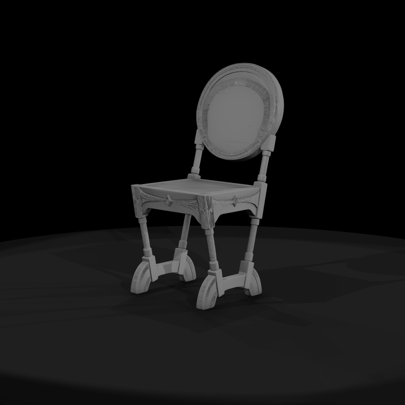 Stylized Carved Fantasy Accent Chair — Miniature
