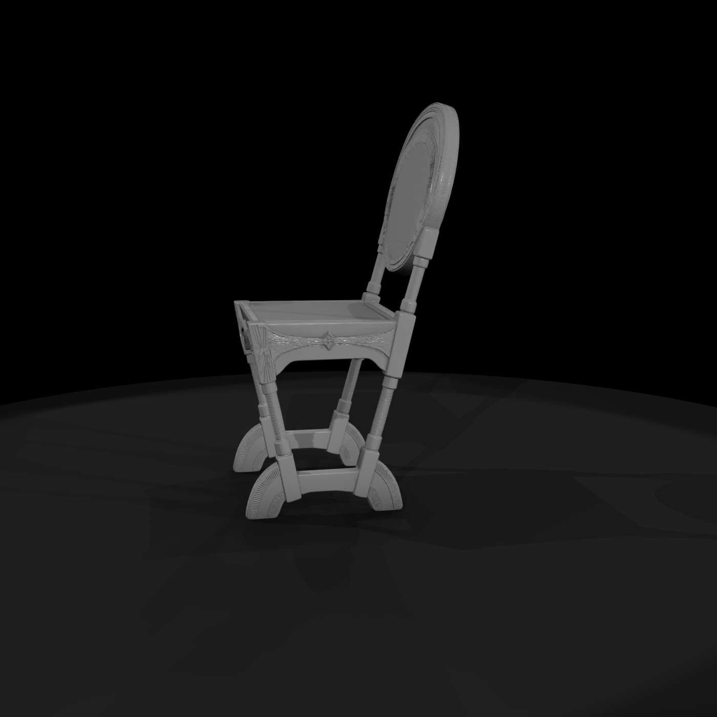 Stylized Carved Fantasy Accent Chair — Miniature