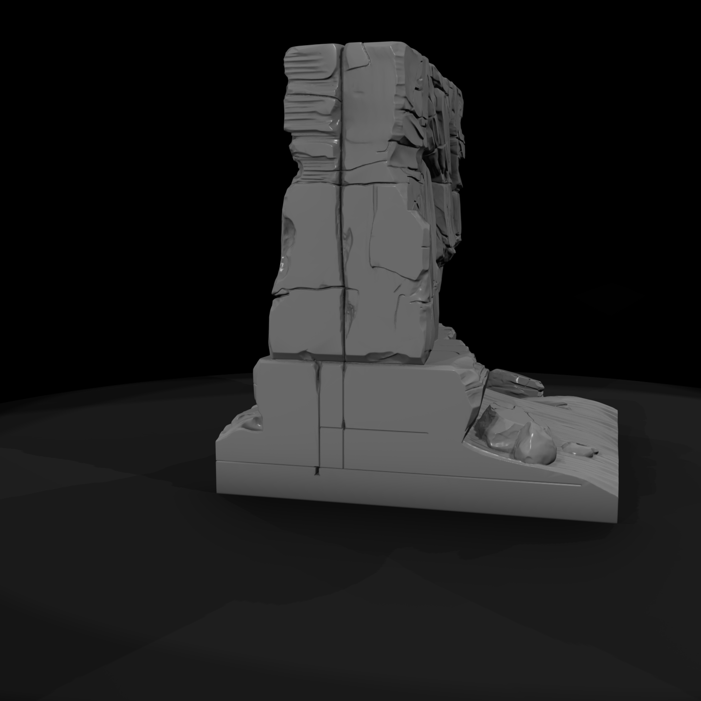 Stylized Cracked Rock Cliff Terrain Base