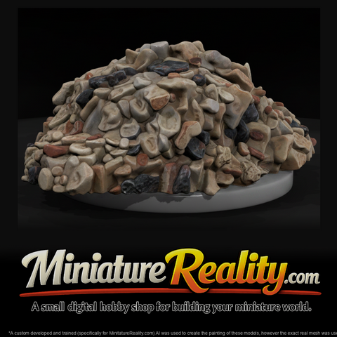 Stylized Crushed Gravel Pile miniature, three-quarter view