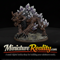 Stylized Crystal Spiked Feral Demon miniature, three-quarter view — thumbnail 1
