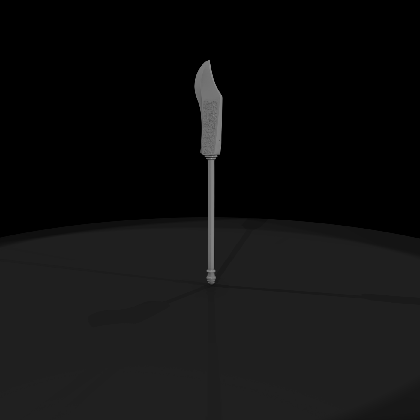 Stylized Curved Fantasy Polearm — Miniature Glaive