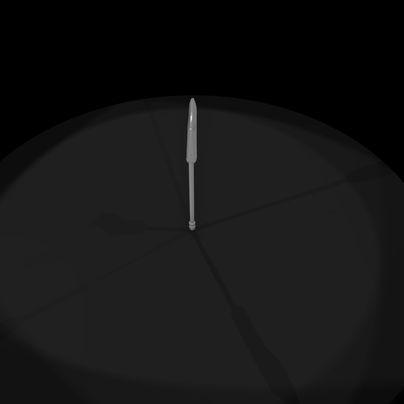 Stylized Curved Fantasy Polearm — Miniature Glaive