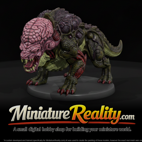 Stylized dark fantasy brain beast model EFIRS867, three-quarter view
