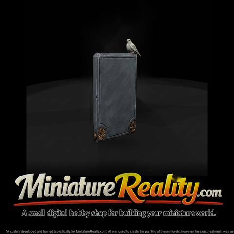 Stylized Dove Gravestone Headstone — Miniature (HO /