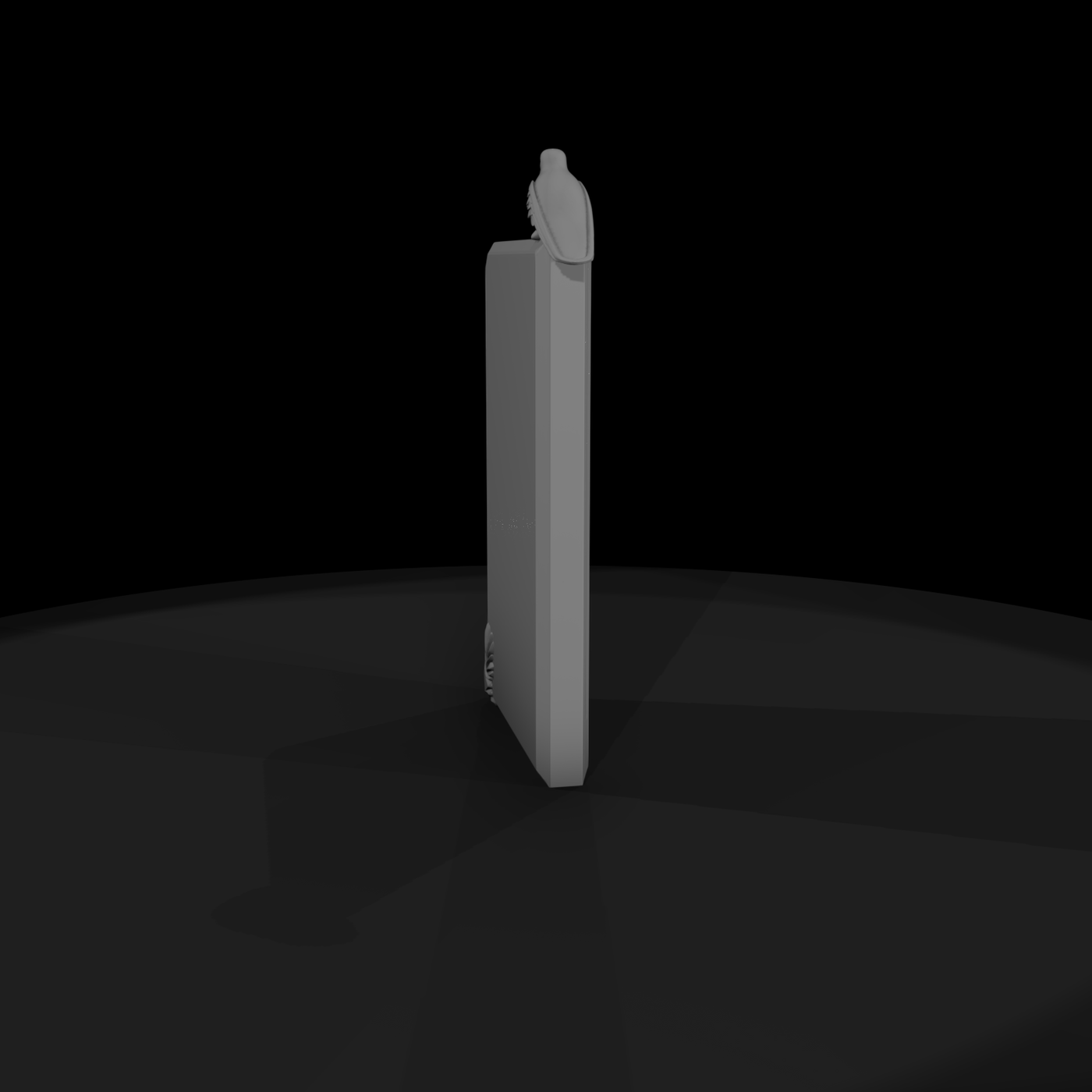 Stylized Dove Gravestone Headstone — Miniature (HO /