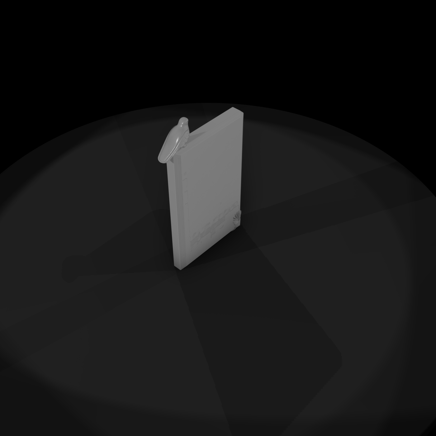 Stylized Dove Gravestone Headstone — Miniature (HO /