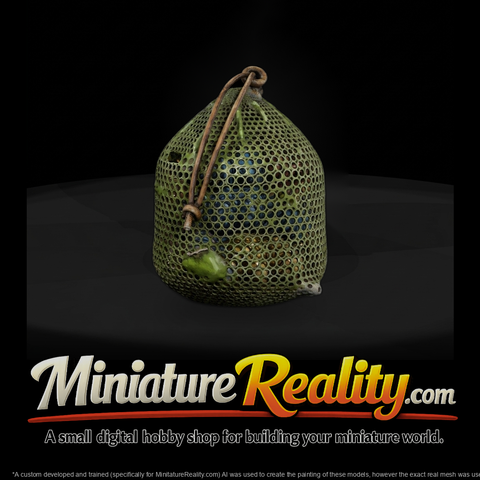 Stylized Drawstring Pouch — 3D Printable Miniature