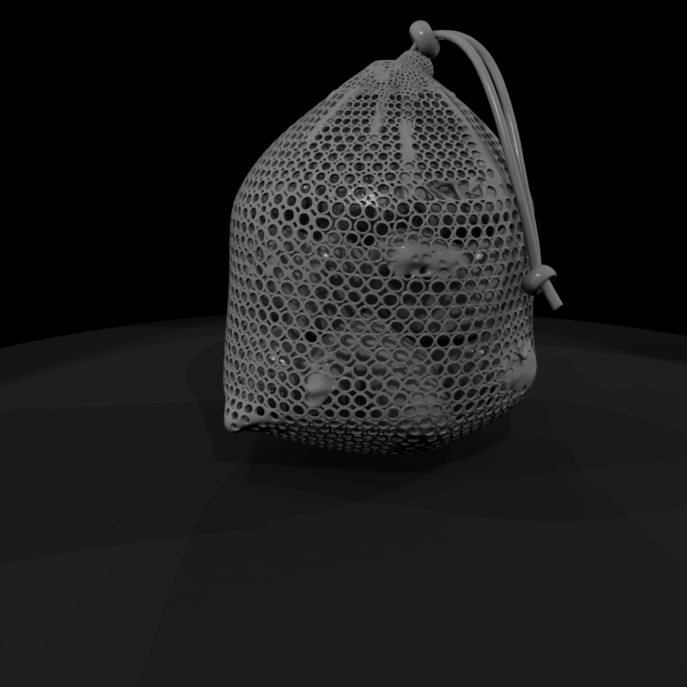 Stylized Drawstring Pouch — 3D Printable Miniature