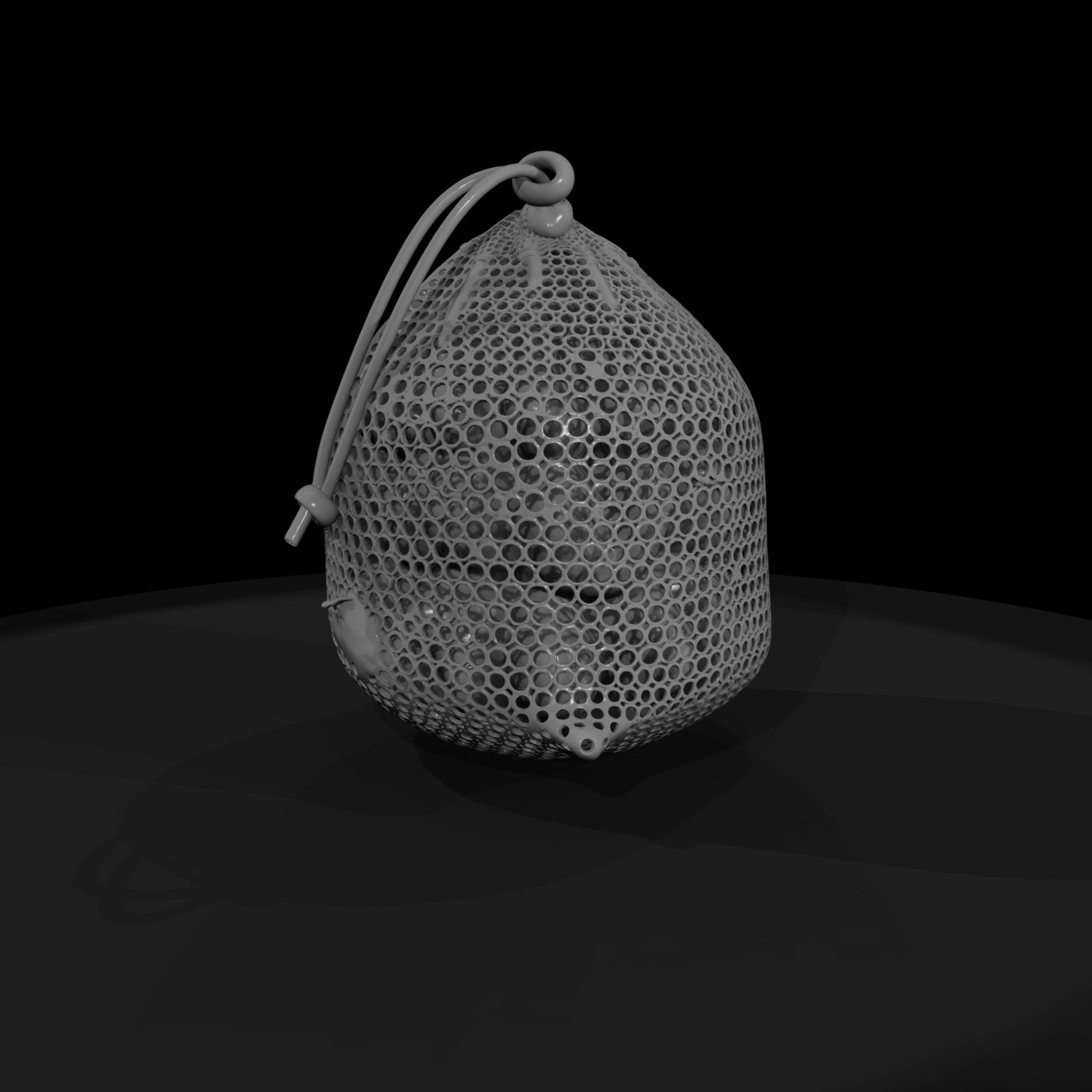 Stylized Drawstring Pouch — 3D Printable Miniature