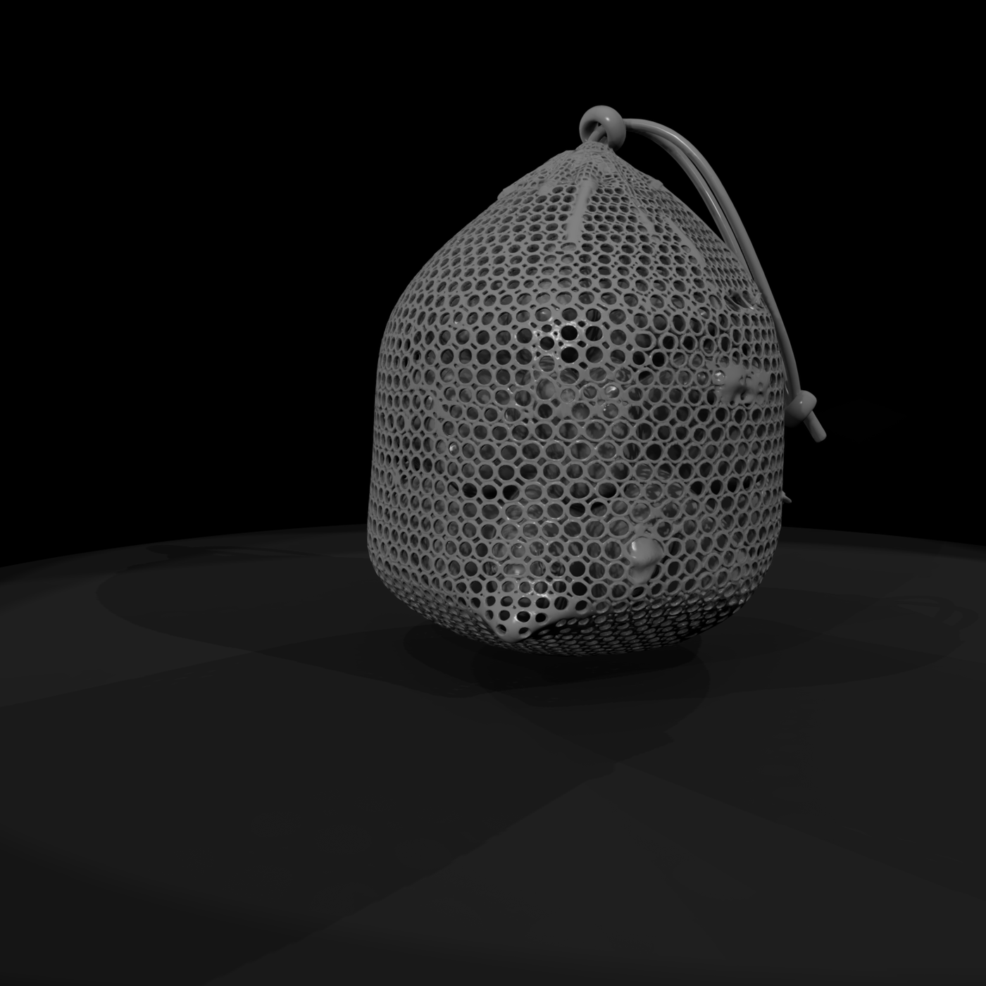 Stylized Drawstring Pouch — 3D Printable Miniature