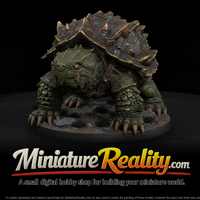 Stylized Fantasy Armored Snapping Turtle miniature, three-quarter view — thumbnail 1