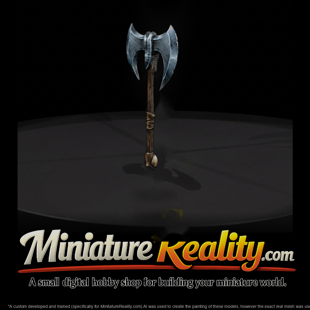 Stylized Fantasy Double-Bladed Battle Axe