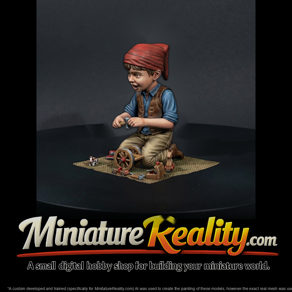 Stylized Farm Boy on Scenic Base — (HO /