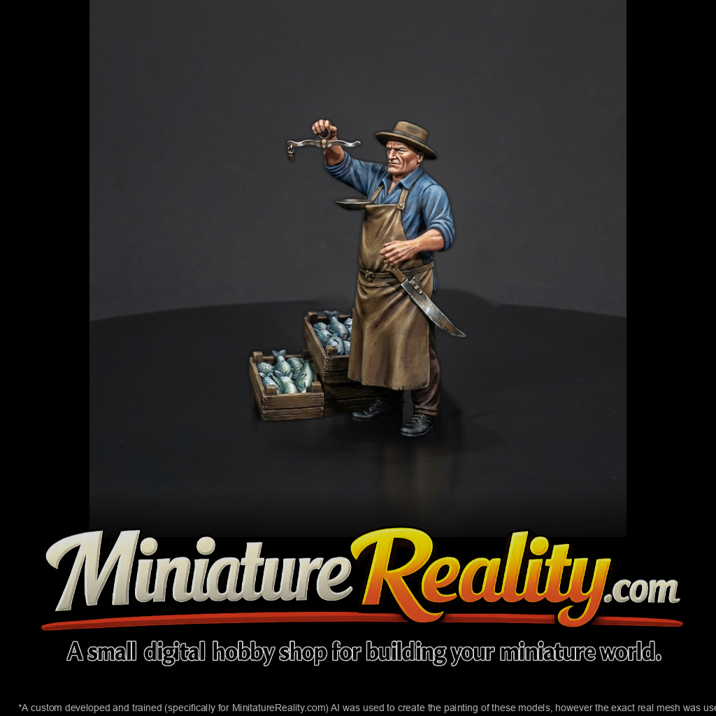 Stylized Fishmonger Figure