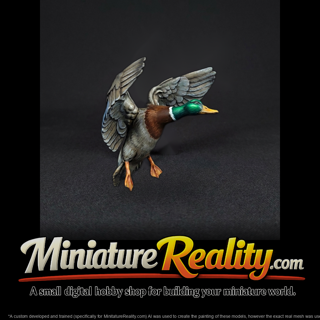 Stylized Flying Mallard Duck - Accent