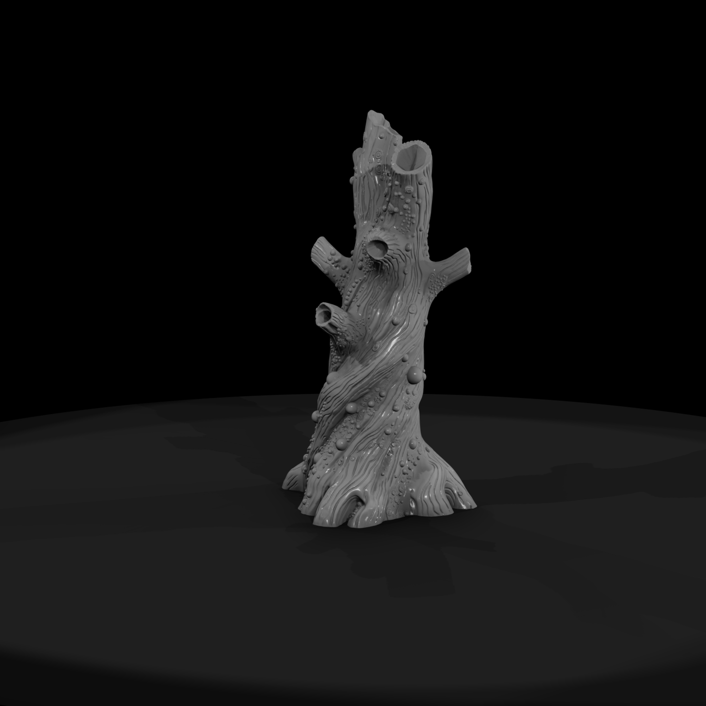 Stylized Gnarled Dead Tree Trunk (3D Printable)