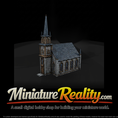 Stylized Gothic Country Church (Diorama)
