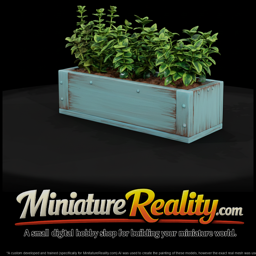 Stylized Herb Window Planter Box (3D Printable Miniature)