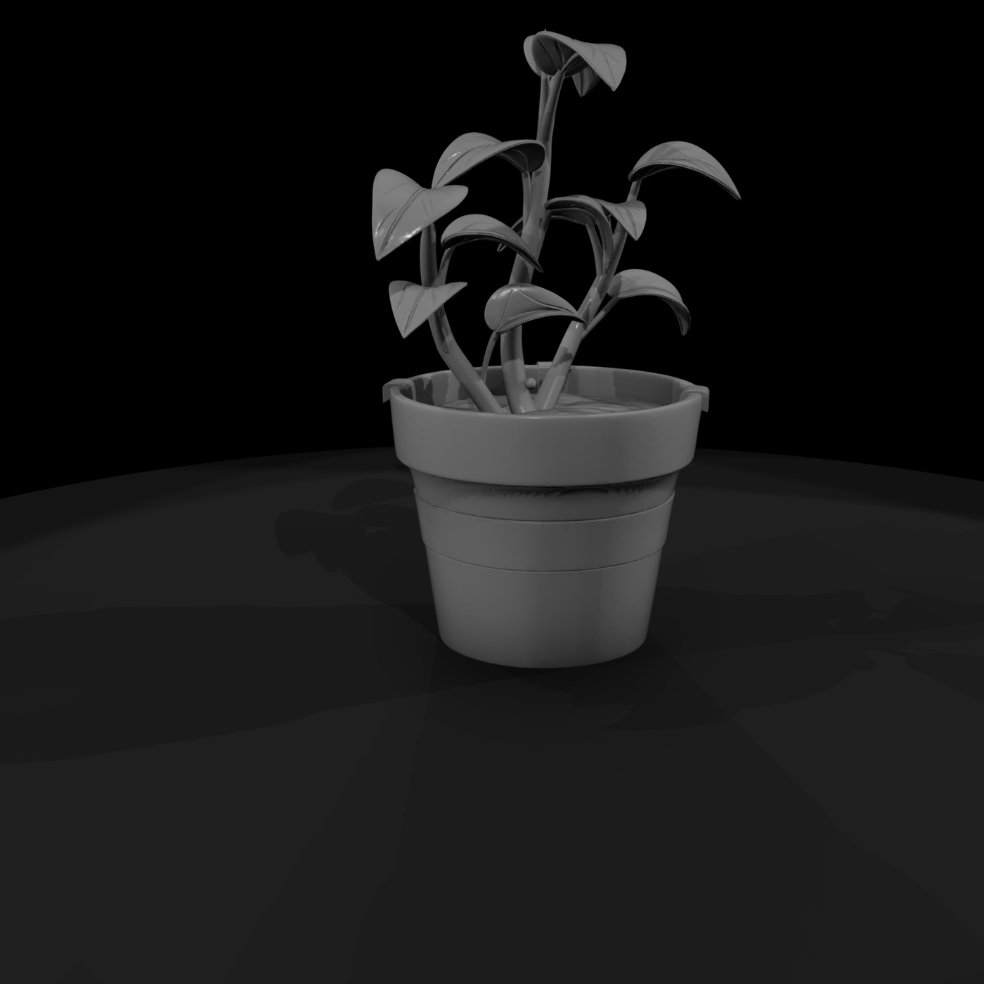 Stylized Large Potted Houseplant