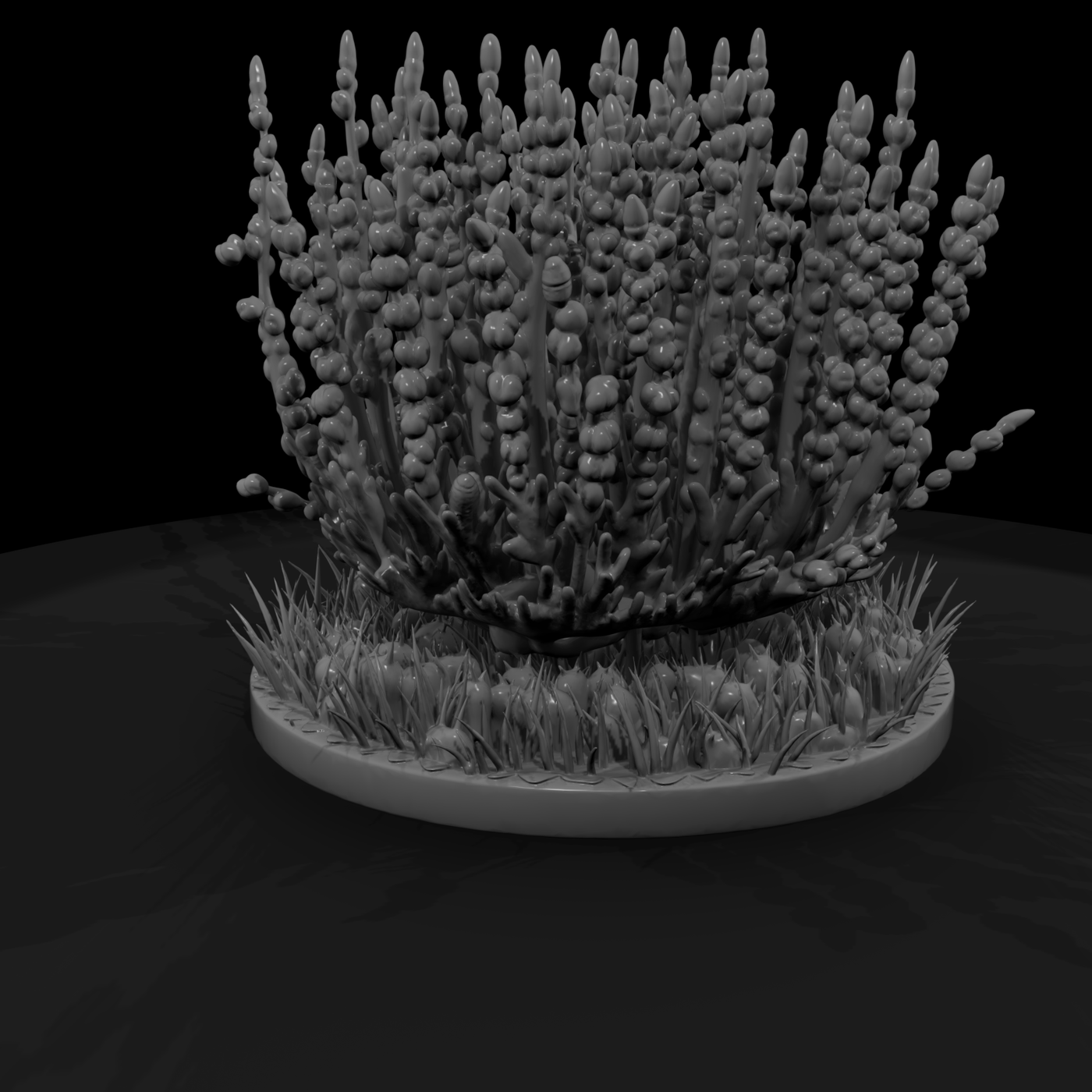 Stylized Low‑Poly Glasswort Bush