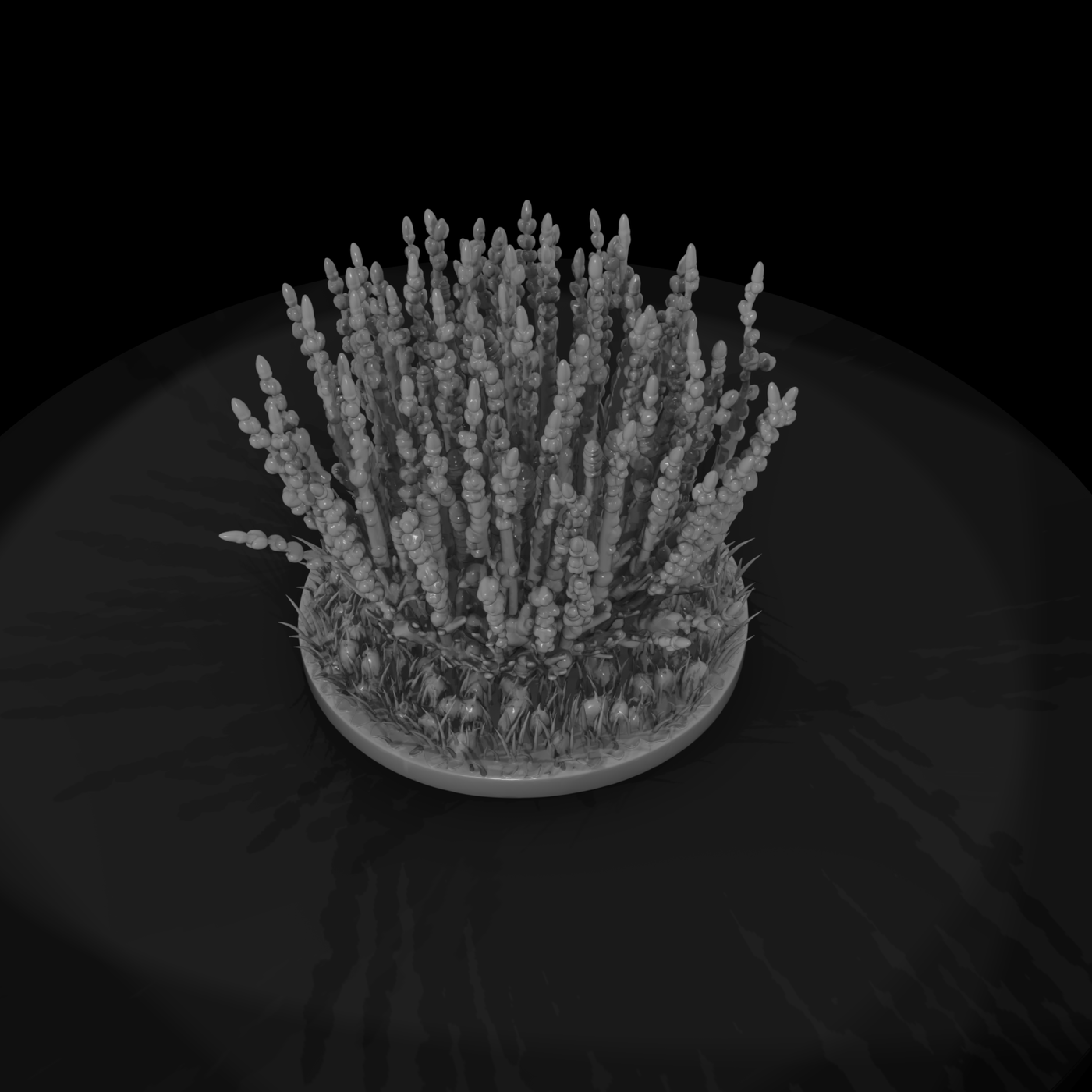 Stylized Low‑Poly Glasswort Bush