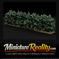 Stylized Low-Poly Rectangular Garden Hedge miniature, three-quarter view — thumbnail 2