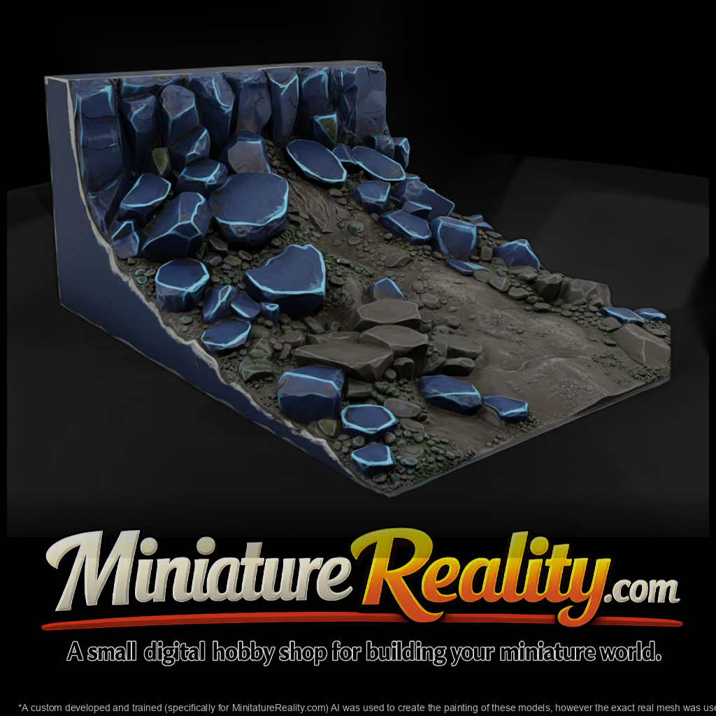 Stylized Low-Poly Rocky Cliff Slope